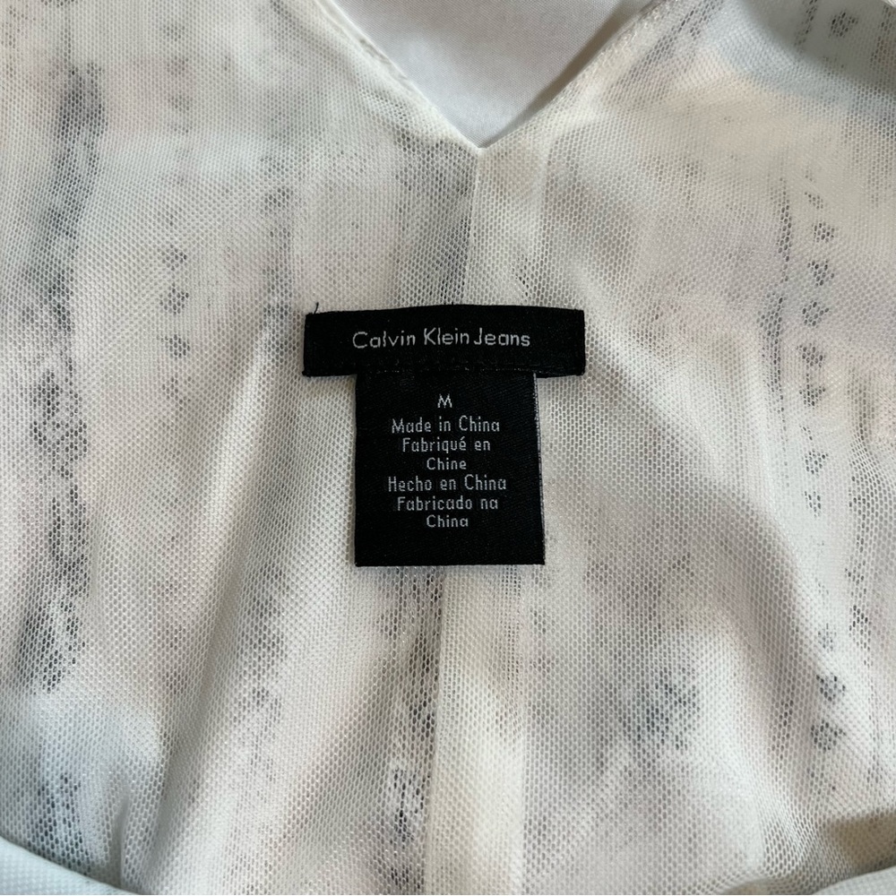 Calvin Klein Jeans Fit & Flare Cotton Ornate Graphic Dress Size Medium EUC - Picture 2 of 13